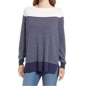 NWT Oversized Caslon Colorblock Stripe Sweater SZ Small